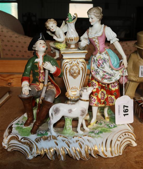 Continental figure group, Sportsman and Sweetheart (damaged)(-)